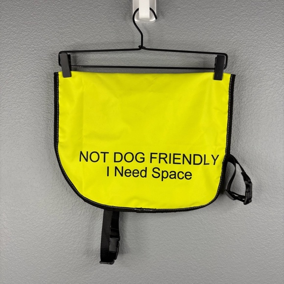 Neon Yellow Dog Warning Vest “NOT DOG FRIENDLY” - Picture 1 of 3